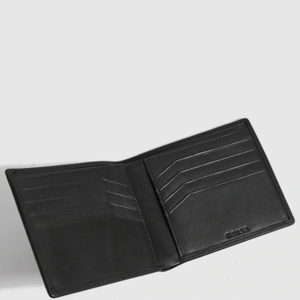 REISS Cabot Leather Wallet, Colour Black, Retail Price $80.00 USD
